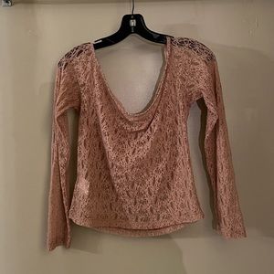 Lace beige mesh top from Pull&Bear